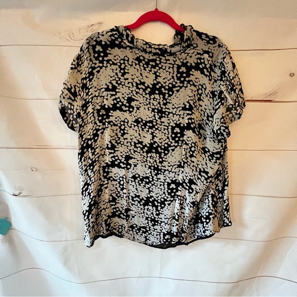 Style & co button down black & white blouse size 2X - Picture 2 of 7